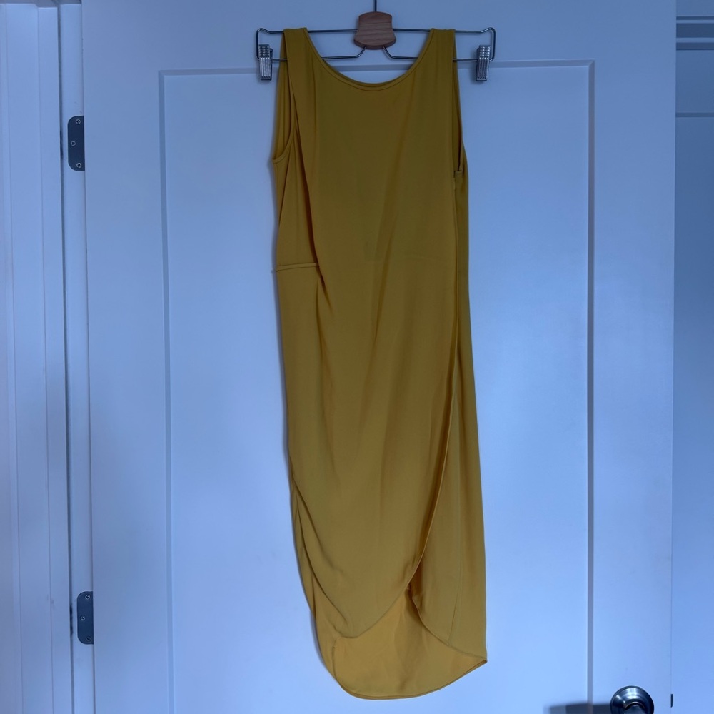 BCBG Yellow Sleeveless Draped Dress